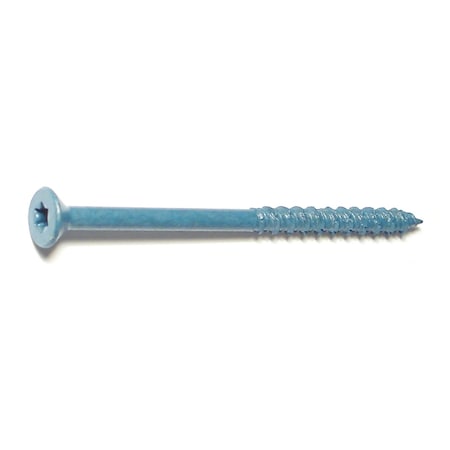 TORQUEMASTER Masonry Screw, 1/4" Dia., Flat, 4 in L, Steel Blue Ruspert, 100 PK 54252